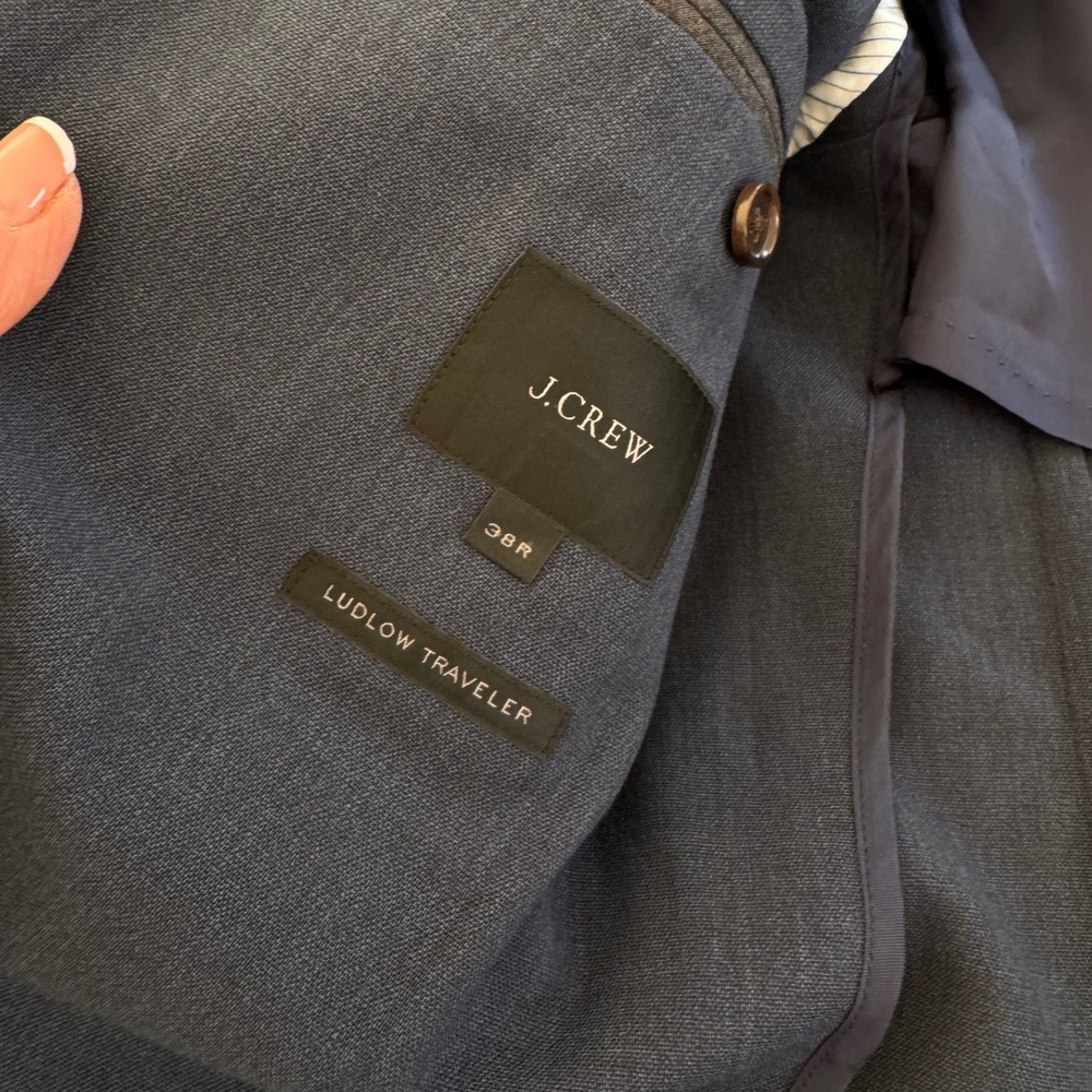 J. Crew Ludlow Traveler 38R Blue Italian Tollegno 1900 Wool Half Lined Blazer - Picture 4 of 11